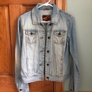 Hollister Distressed Light Wash Denim Jean Jacket